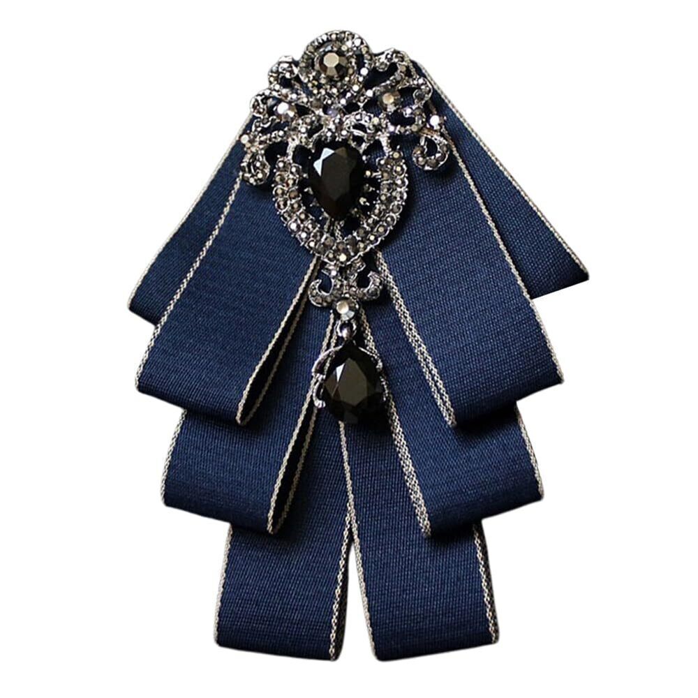 3565 Bowknot Rhinestone Fashion Ribbon Bow Brooch Pre-Tied Bow tie Neck Tie